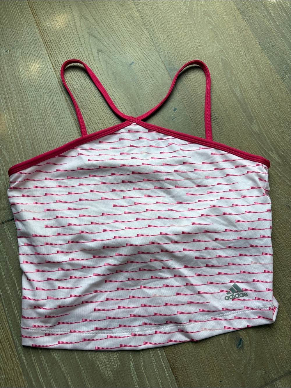 Adidas Women’s White and Pink Athletic Top